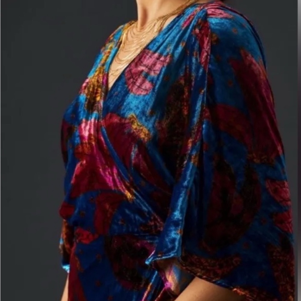 Farm Rio Velvet Wrap Dress NWT